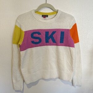 Vince Camuto color block "SKI" graphic crewneck sweater Size XS